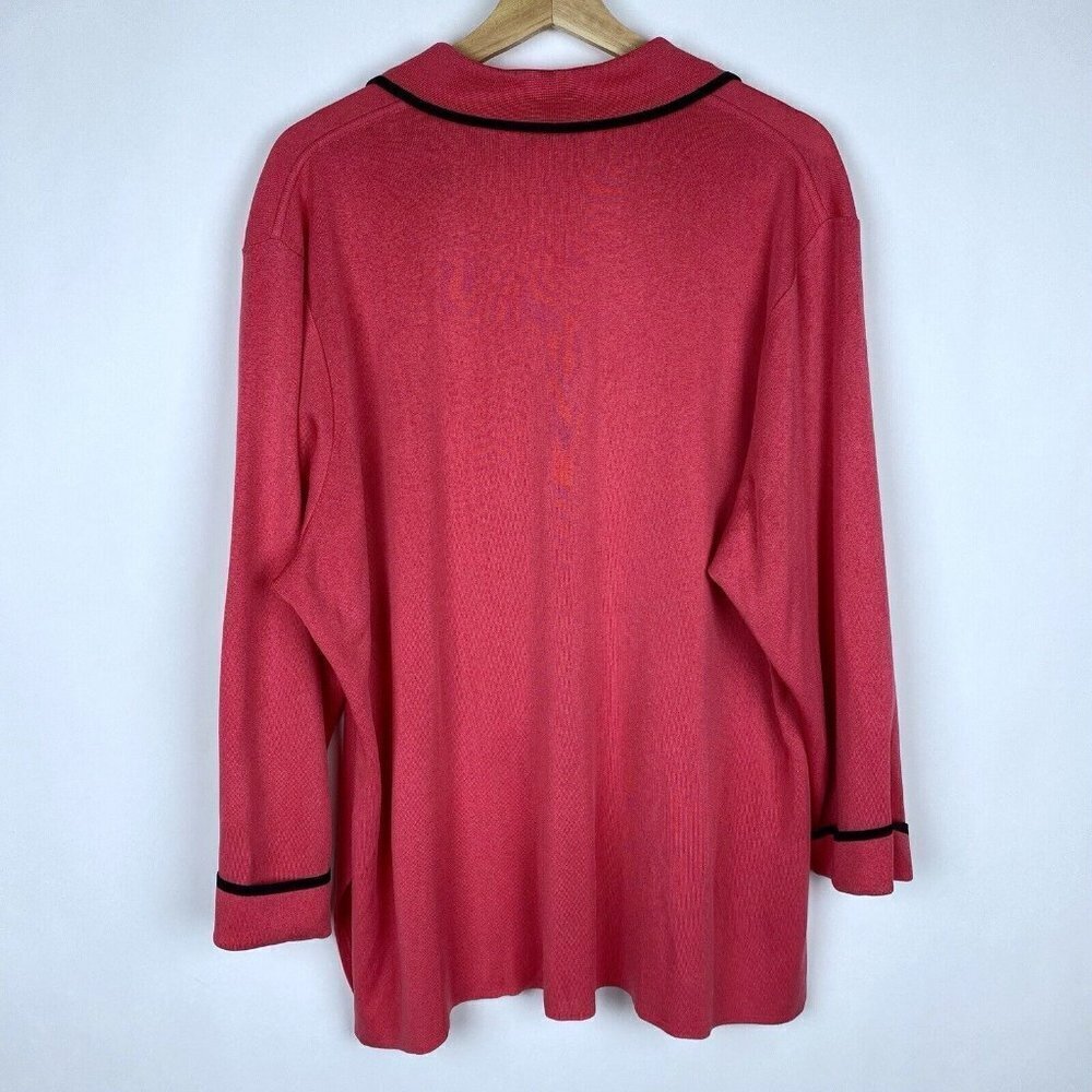 Exclusively Misook Jacket Pink Collared Faceted B… - image 2